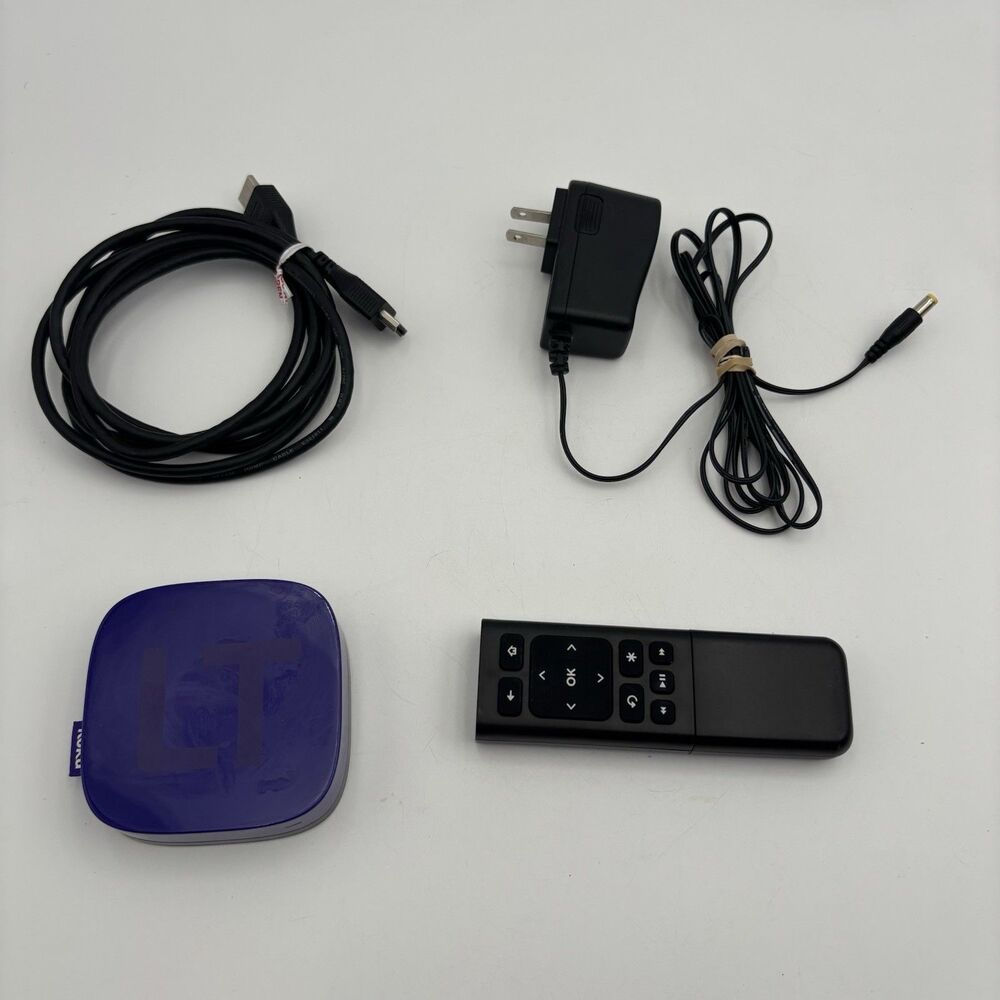 Roku LT 2400X Media Streamer Purple Remote Power Adapter HDMI Tested Working